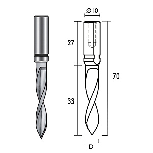 Metal World Vrták kolíkovací průchozí 6x70/33 st.10x27 HWM LH ELICA