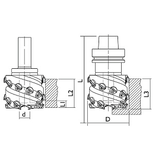 Vydona Fréza diamantová falcovací 80x65/67x20, Z2+2, RH AS + HSK F 63 StabilHEAD - MALLARD 54°