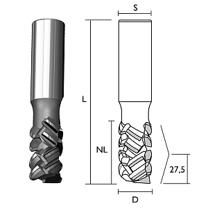 Vydona Fréza diamantová 25x52/115 Z2+1 st.25x55 RH S - MALLARD 54°