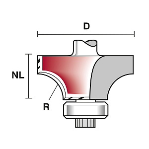 Fréza zaoblovací s vodícím ložiskem ROCB 1x8 Z2