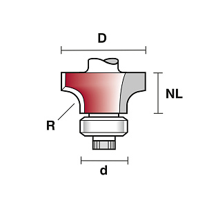 Fréza zaoblovací s vodícím ložiskem SROCB 2/127x8 Z2