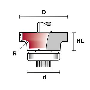 Fréza zaoblovací s vodícím ložiskem SROCB 2x6 Z2