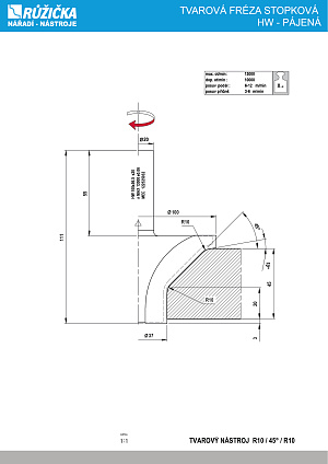 TVAROVÁ FRÉZA STOPKOVÁ HW - PÁJENÁ